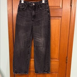 Zara Black Washed Relaxed Jeans